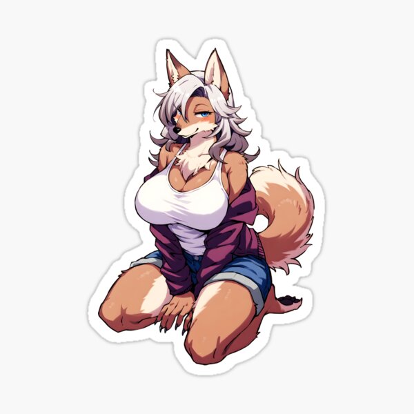Item preview, Confident Silver Wolf Girl in Casual Streetwear designed and sold by NoraNoraDesign.