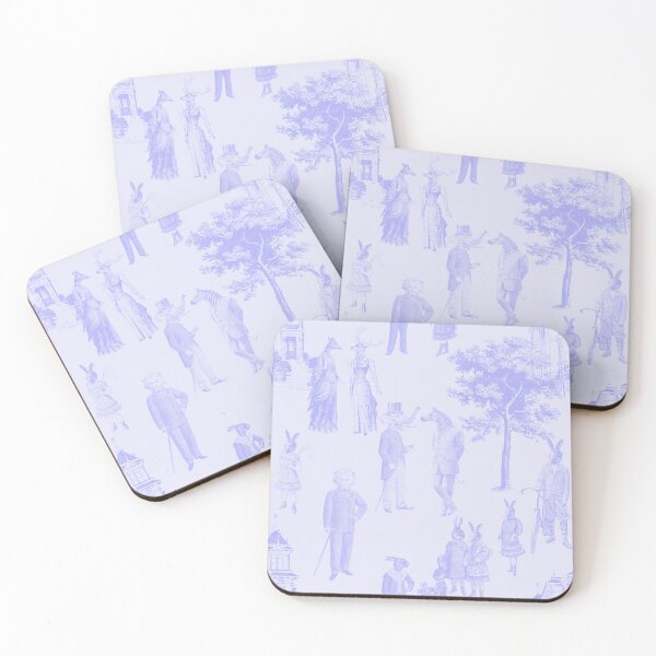 Item preview, antique victorian animals pastel purple lavender lilac toile designed and sold by Gossip Rag.