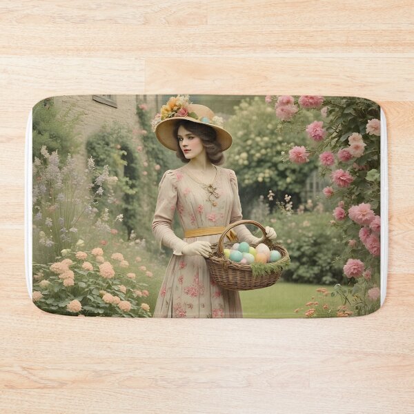 Item preview, Vintage Easter Postcard: Rose Garden Egg-hunt. designed and sold by ACuriousshoppe.