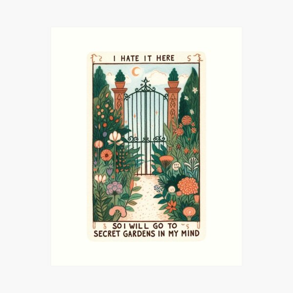 Item preview, I hate it here so I will go to Secret gardens in my mind - Taylor Swift - Tarot Card designed and sold by Gautamaa.