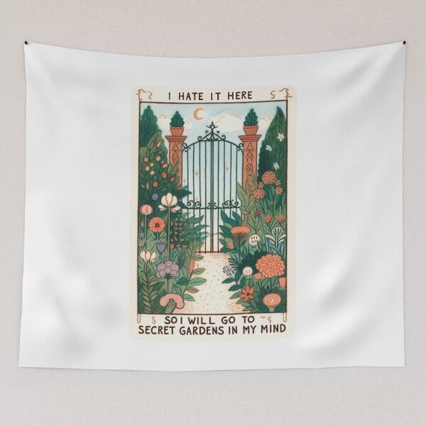 Item preview, I hate it here so I will go to Secret gardens in my mind - Taylor Swift - Tarot Card designed and sold by Gautamaa.