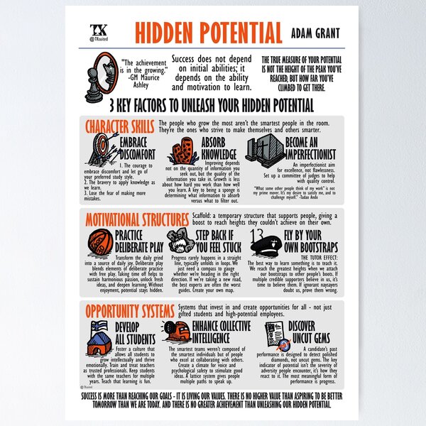 Visual Summary Hidden Potential (Adam Grant) Poster