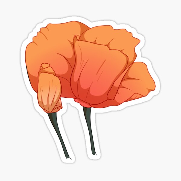 Blooming California Poppies Sticker