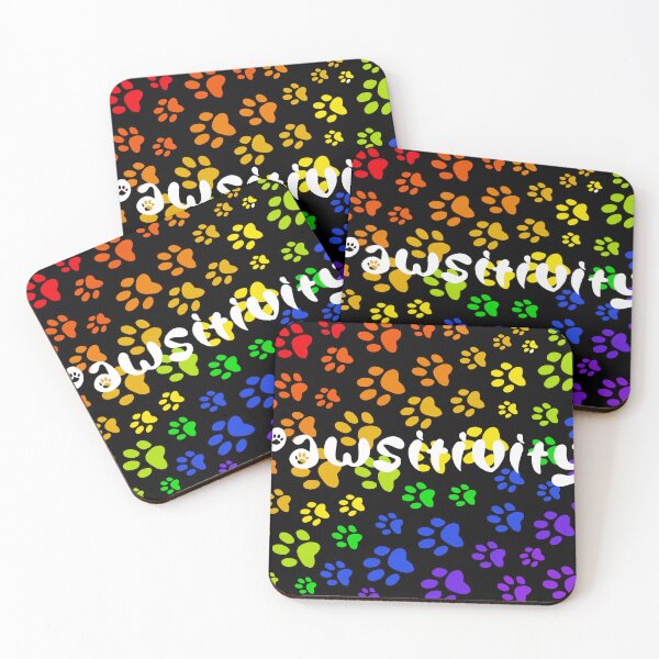 Item preview, Rainbow Pawsitivity- black  designed and sold by QueenS-Gallery.