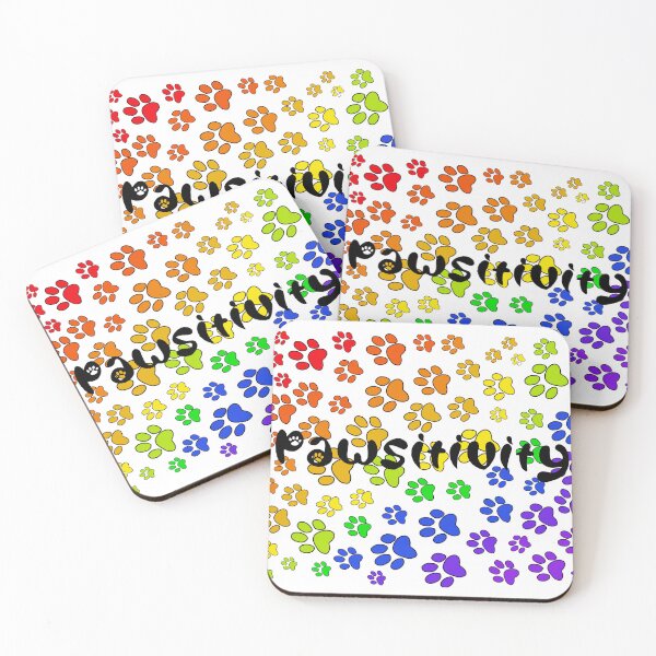 Item preview, Rainbow Pawsitivity- white  designed and sold by QueenS-Gallery.