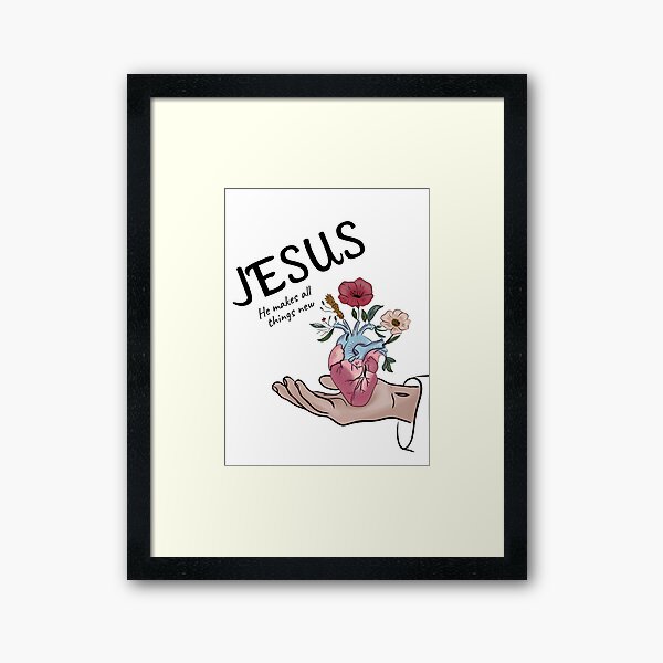 Vista previa del artículo con la obra «Jesús hace nuevas todas las cosas», diseñado y vendido por reinoilustre.
