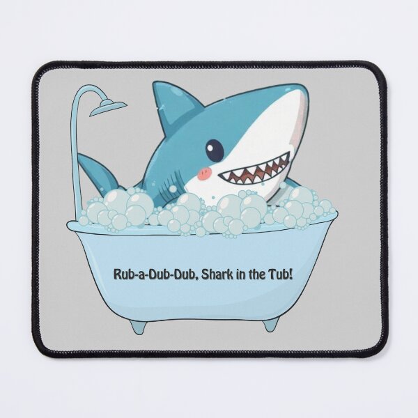 Item preview, Cute Cartoon Shark in a Bathtub – Funny Bathroom Art designed and sold by Art Garden.