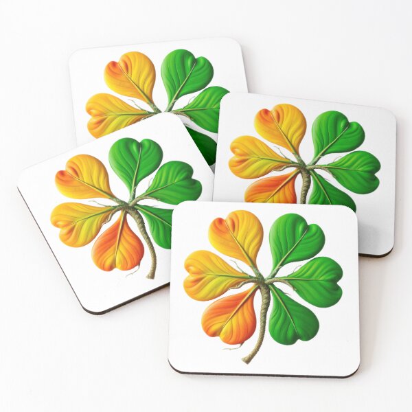 Item preview, St. Patrick's Day Four-Leaf Clover Art - Heart-Shaped Petals in Festive Colors designed and sold by Cloud-Riders.