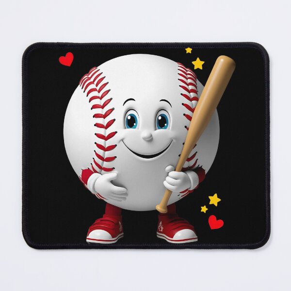 Item preview, Smiling cartoon baseball with bat designed and sold by ATOTI.