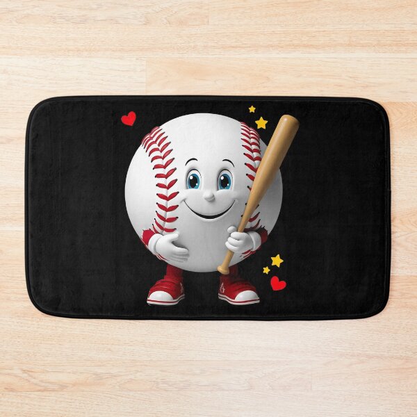 Item preview, Smiling cartoon baseball with bat designed and sold by ATOTI.