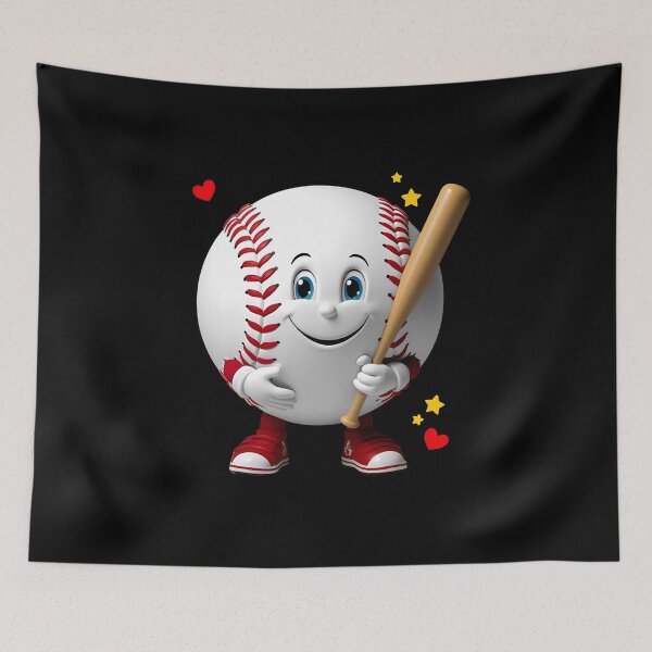Aperçu de l'œuvre Smiling cartoon baseball with bat créée et vendue par ATOTI.