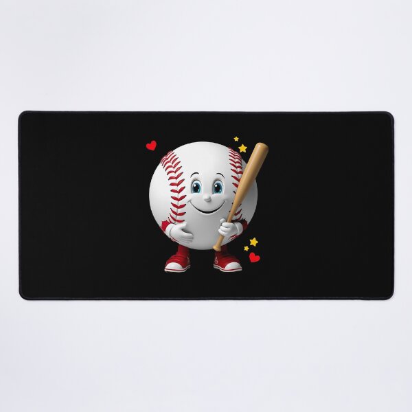 Item preview, Smiling cartoon baseball with bat designed and sold by ATOTI.