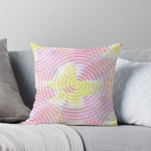 Item preview, Floral Abstract Swirl Pattern in Pink and Yellow designed and sold by Artistestella.