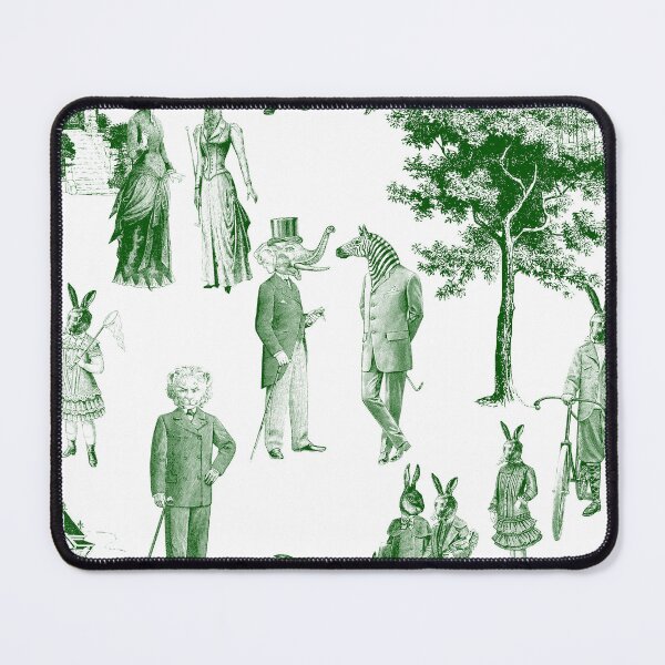 Item preview, antique victorian animals toile green designed and sold by Gossip Rag.