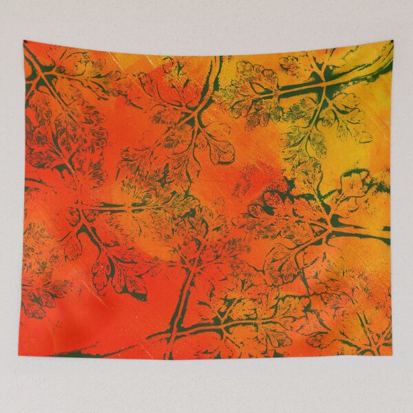 Item preview, Herb Robert Gelli Plate Print in Warm Colours designed and sold by LymphomaLass.