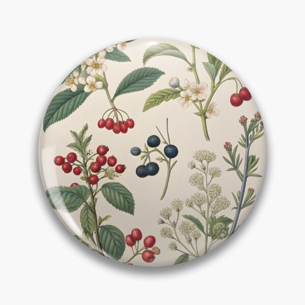 Item preview, Vintage lithography poster with flowers and berries designed and sold by DuskTillDown.