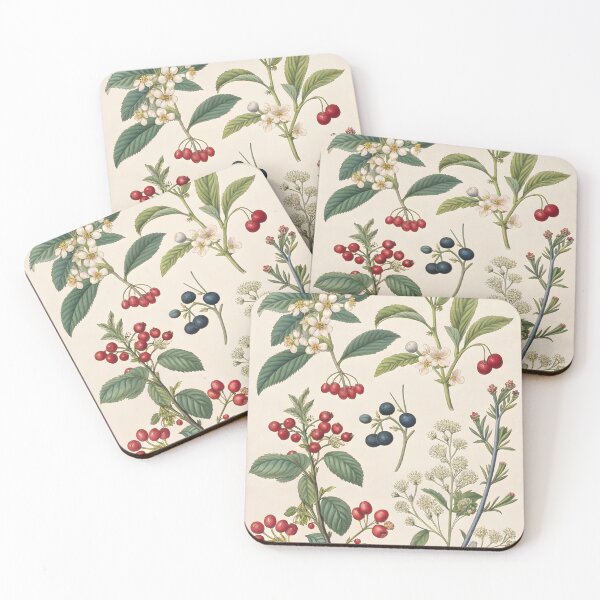 Item preview, Vintage lithography poster with flowers and berries designed and sold by DuskTillDown.