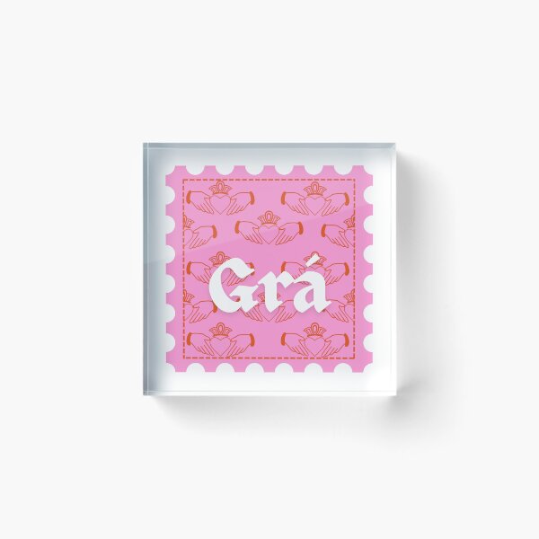 Item preview, Grá and Claddagh Stamp red and pink designed and sold by parker-paints.