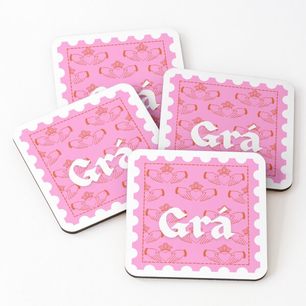 Item preview, Grá and Claddagh Stamp red and pink designed and sold by parker-paints.