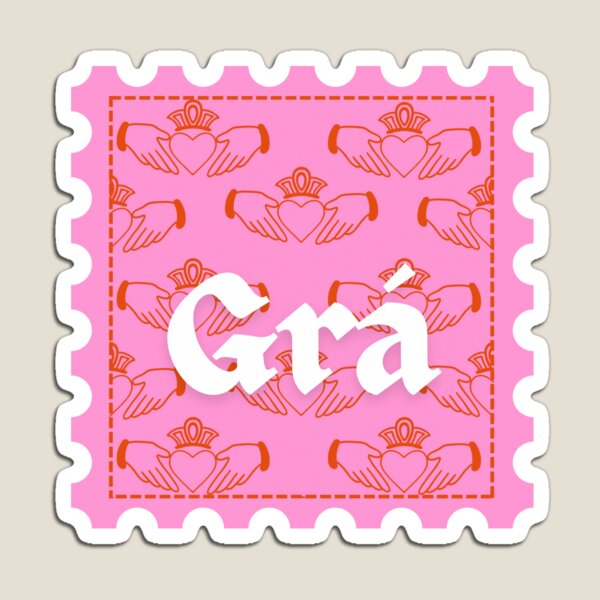 Item preview, Grá and Claddagh Stamp red and pink designed and sold by parker-paints.
