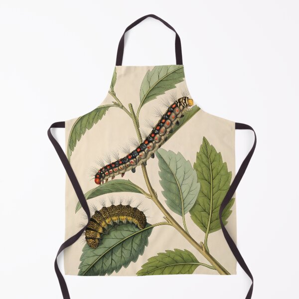 Item preview, Vintage lithography poster with flowers and caterpillars designed and sold by DuskTillDown.