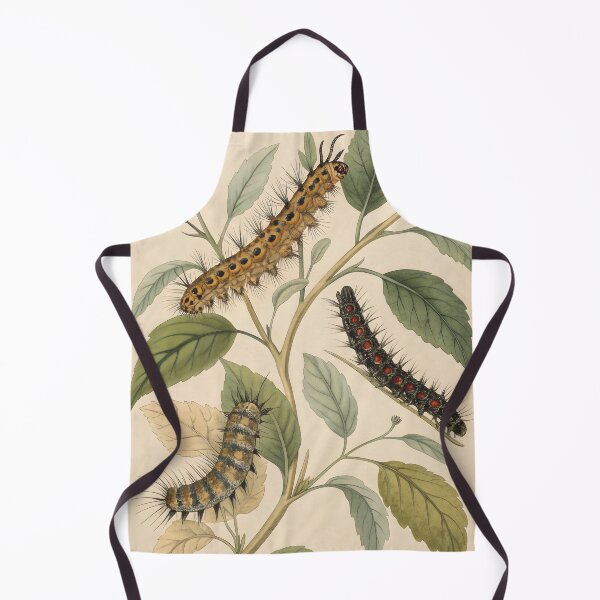 Item preview, Vintage lithography poster with flowers and caterpillars designed and sold by DuskTillDown.