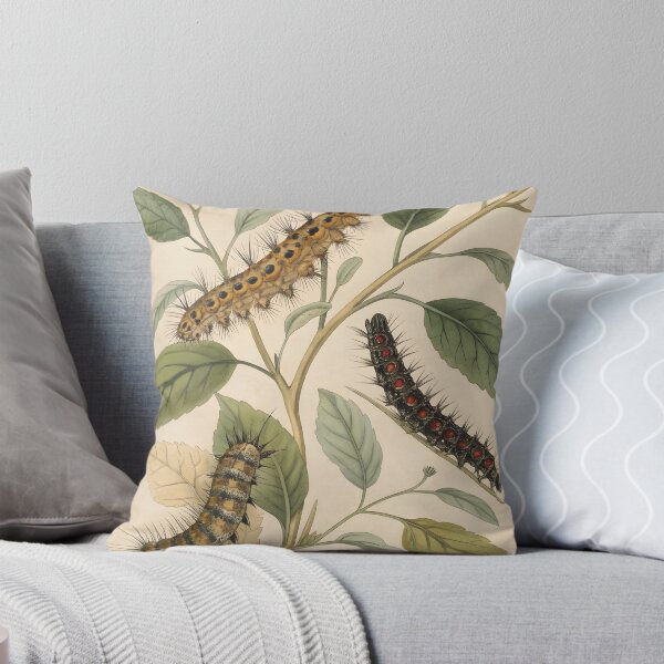 Item preview, Vintage lithography poster with flowers and caterpillars designed and sold by DuskTillDown.