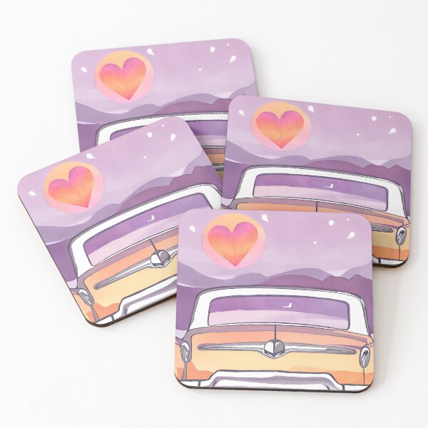 Item preview, Rearview Heartbreak – Watercolor Sunset Drive designed and sold by HonkyTonk2025.