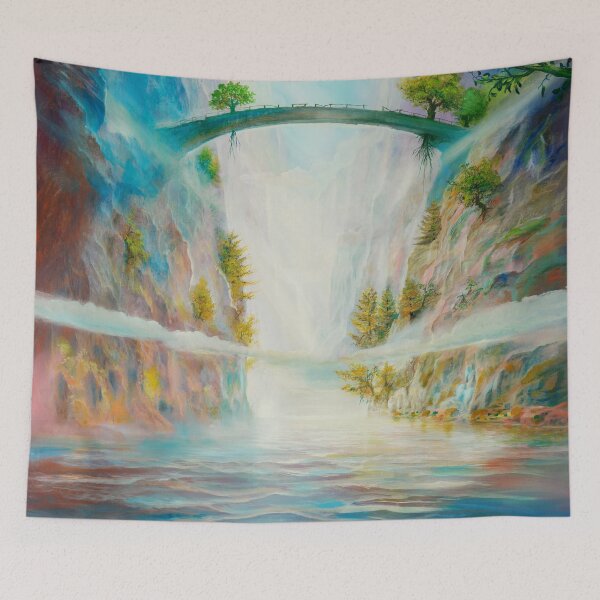 Item preview, Footbridge - Bridge over the colorful gorge designed and sold by art paintings.