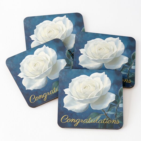 Item preview, White Rose on Deep Blue Background – Timeless Elegance designed and sold by daila70.