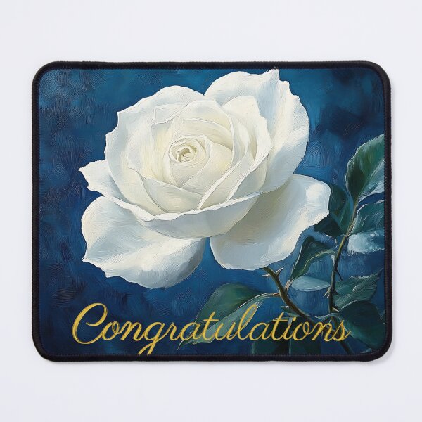 Item preview, White Rose on Deep Blue Background – Timeless Elegance designed and sold by daila70.