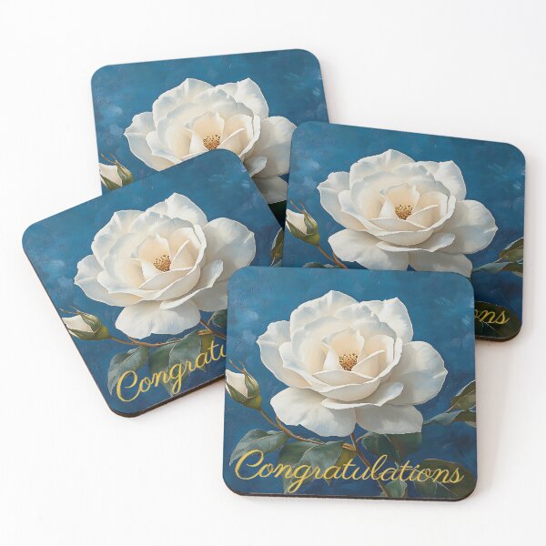 Item preview, White Rose on Deep Blue Background – Timeless Elegance designed and sold by daila70.