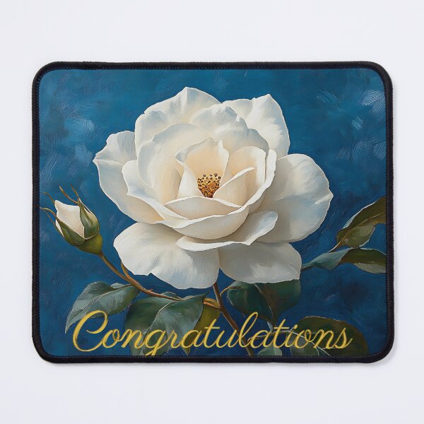 Item preview, White Rose on Deep Blue Background – Timeless Elegance designed and sold by daila70.