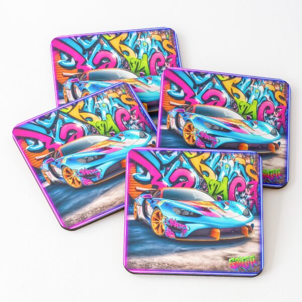 Item preview, Graffiti style pimped supercar  designed and sold by Drone-tees.