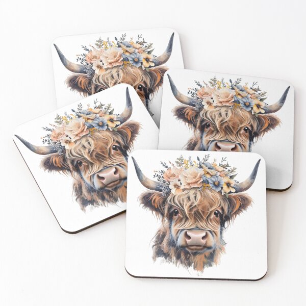 Item preview, Cow with flower crown designed and sold by JIGUWORLD.