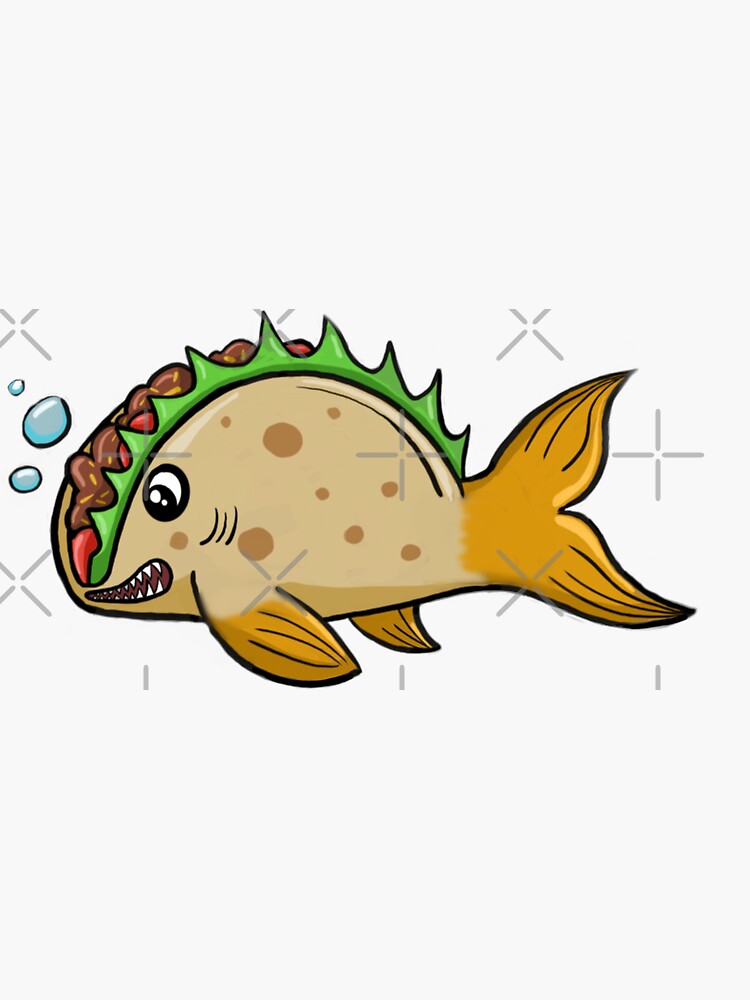 Thumbnail 3 of 3, Sticker, Fish taco designed and sold by Artfeef.