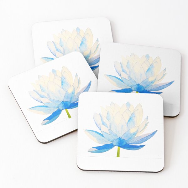 Item preview, Single watercolour blue lotus flower painting  designed and sold by esvb.