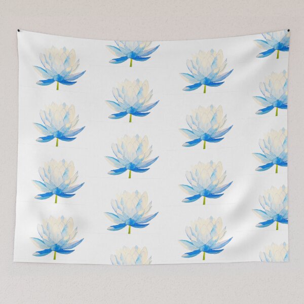 Item preview, Single watercolour blue lotus flower painting  designed and sold by esvb.