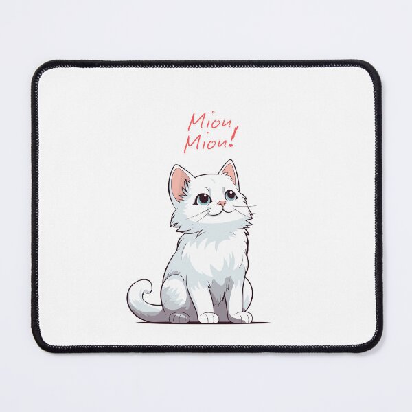 Item preview, Cute White Cat "Mion Mion!" Adorable Fluffy Kitten Illustration designed and sold by World-Shop25.