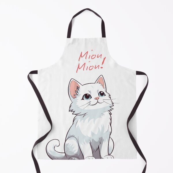 Item preview, Cute White Cat "Mion Mion!" Adorable Fluffy Kitten Illustration designed and sold by World-Shop25.
