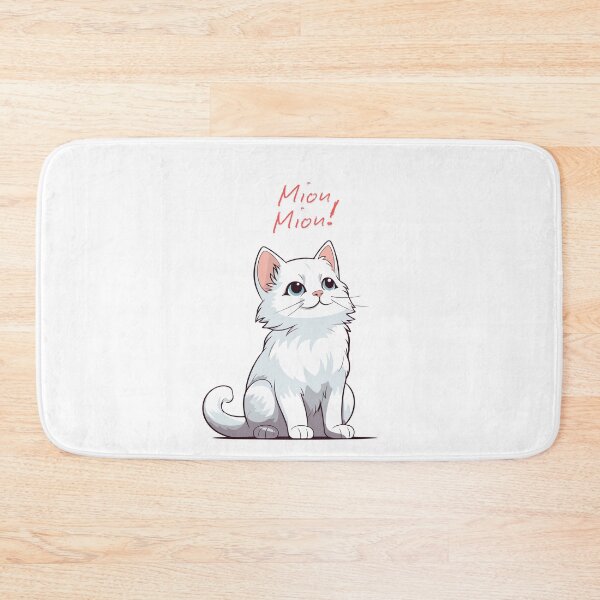 Item preview, Cute White Cat "Mion Mion!" Adorable Fluffy Kitten Illustration designed and sold by World-Shop25.