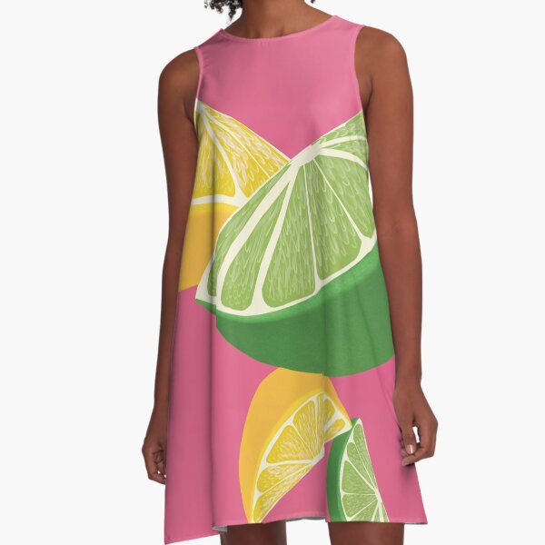 Item preview, Lemons & Limes on a Hot Pink Background designed and sold by SunMixArt.