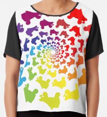 circle rainbow skate Chiffon Top