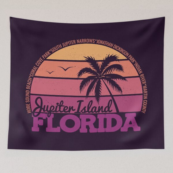 Item preview, Jupiter Island Florida Sunset Retro Vintage Local Pride Logo designed and sold by CRHPOD20.
