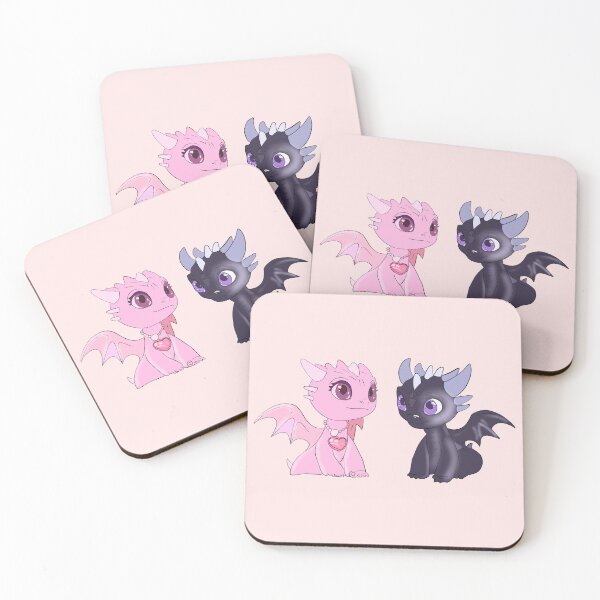 Item preview, pink dragon and black dragon for couple - my dearest nemesis designed and sold by vyascreations.