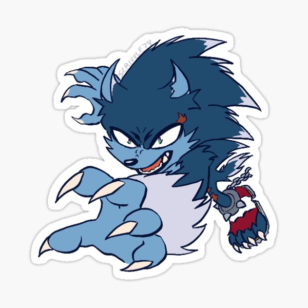 Vista previa del artículo con la obra «Sonic (hombre lobo)», diseñado y vendido por Scrivvle74.