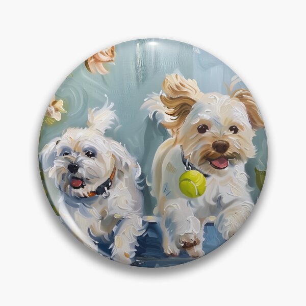 Artikelvorschau, Grandmillennial-Kunst, Terrier jagen Tennisball entworfen und verkauft von SophieClimaArt.