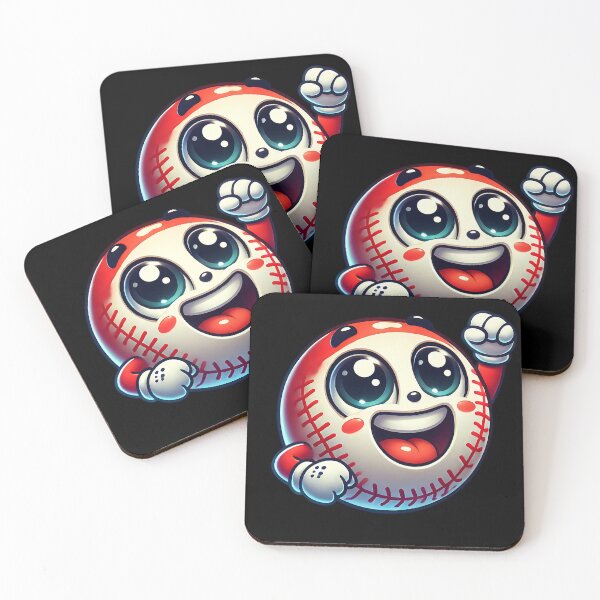 Item preview, Smiling cartoon baseball with bat designed and sold by ATOTI.