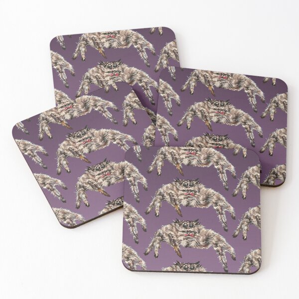 Item preview, Marker drawn Jumping Spider on purple ombré gradient designed and sold by Paintbrushbetty.