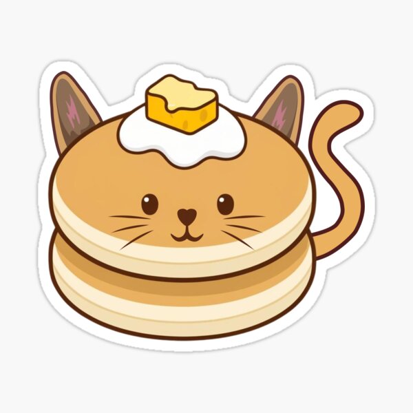 Item preview, Fluffy Kawaii Cat Pancake with Butter designed and sold by Mila&Tuna.